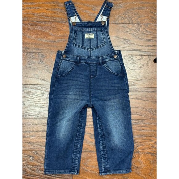 Bundle 3 2T classic OshKosh B’gosh boys overalls 2 Blue denim 1 Brown corduroy - Picture 10 of 11